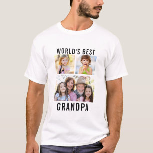 Camiseta El mejor abuelo del mundo Nietos 3 Collage de foto
