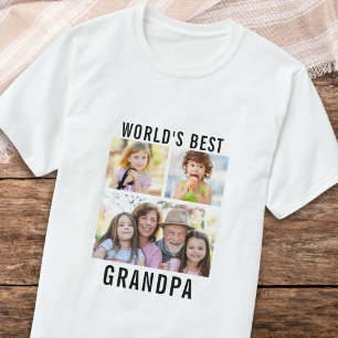 Camiseta El mejor abuelo del mundo Nietos 3 Collage de foto