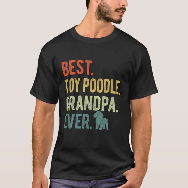 Camiseta El mejor abuelo del perro de juguetes ama al padre (Anverso)