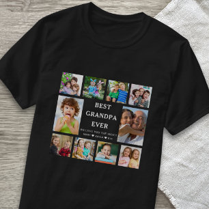 Camiseta El mejor abuelo jamás nietos 10 Collages de fotos 