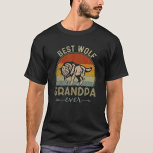 Camiseta El mejor abuelo lobo jamás retro: el padre gráfico