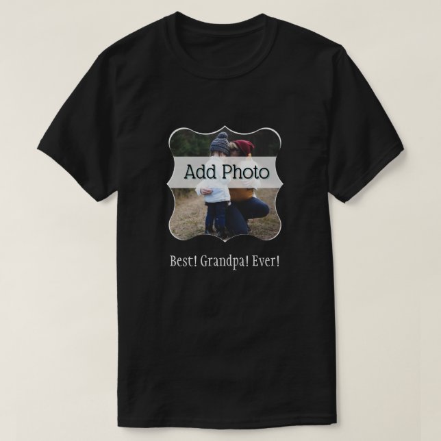 Camiseta ¡El mejor abuelo! Personalizado de fotografía fami (Diseño del anverso)