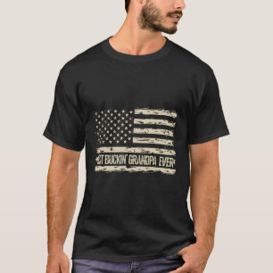 Camiseta El mejor abuelo que se burla jamás camuflará cierv