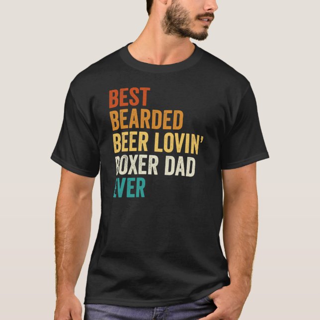 Camiseta El mejor amante de la cerveza barba Boxer Dad (Anverso)