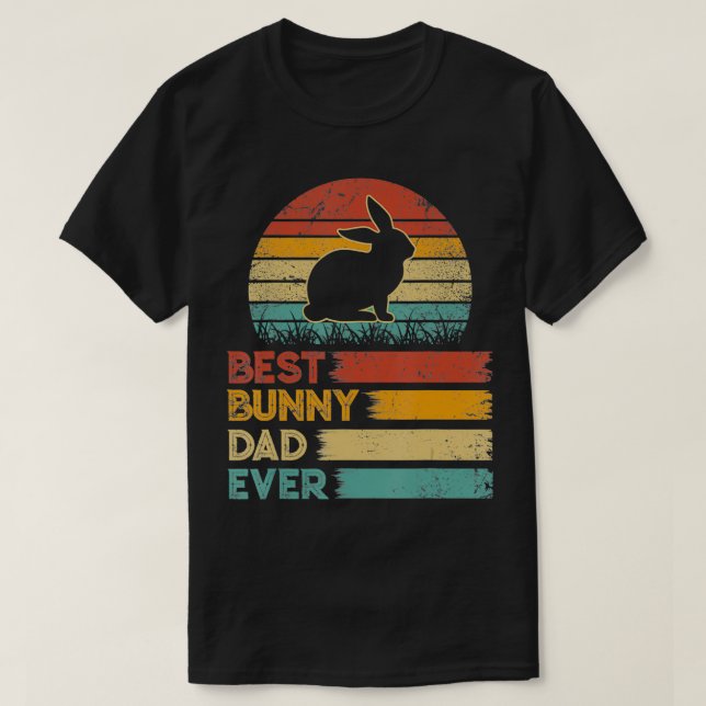 Camiseta El mejor amante de los animales de papá conejo ret (Diseño del anverso)