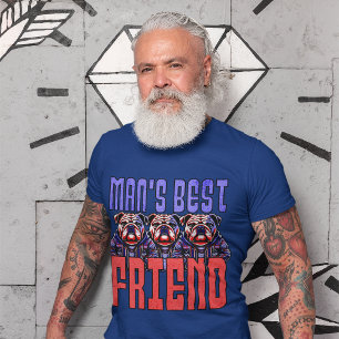 Camiseta "El mejor amigo del hombre" Bulldog de arte gráfic