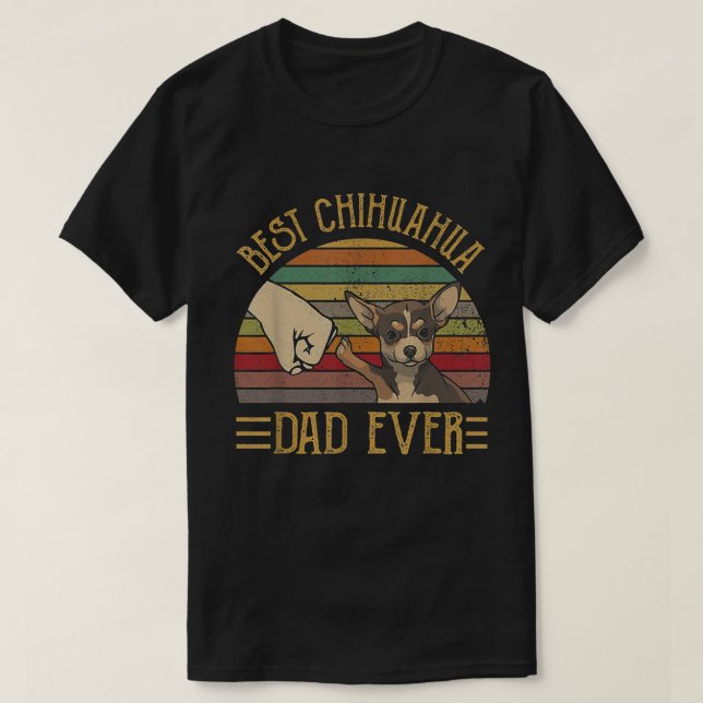 Camiseta El mejor atardecer retro de Chihuahua Dad (Diseño del anverso)