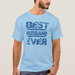 Camiseta El MEJOR AZUL del texto H02A del Grunge del MARIDO