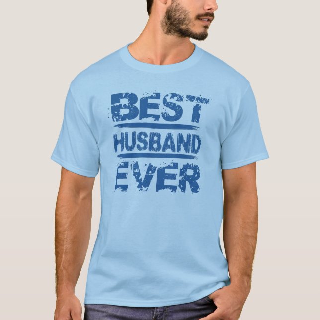 Camiseta El MEJOR AZUL del texto H02A del Grunge del MARIDO (Anverso)