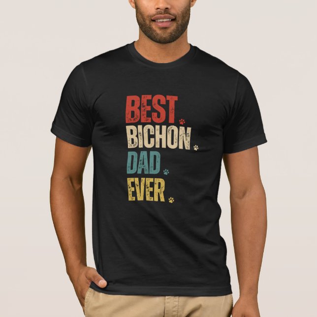 Camiseta El mejor bichón retro papá nunca grunge divertido (Anverso)