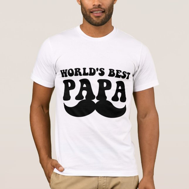 Camiseta el mejor bigote de la papá del mundo (Anverso)