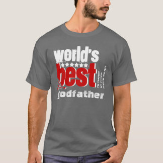 Camiseta El mejor BLANCO ROJO GRIS del padrino X186B del