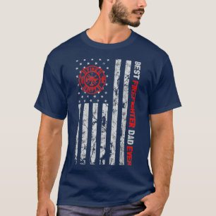 Camiseta El mejor bombero, papá, el fuego de la bandera est