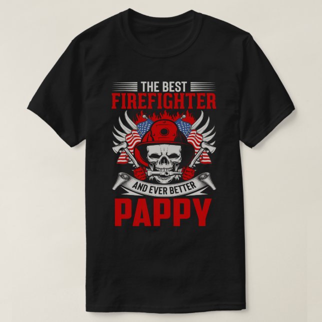 Camiseta El Mejor Bombero Y Aún Mejor PAPÁ (Diseño del anverso)