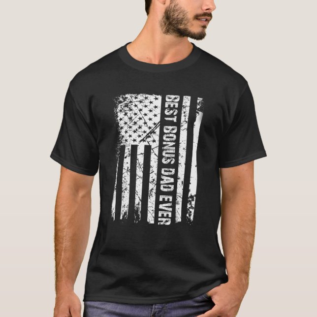 Camiseta El mejor bono para los hombres padre de la bandera (Anverso)