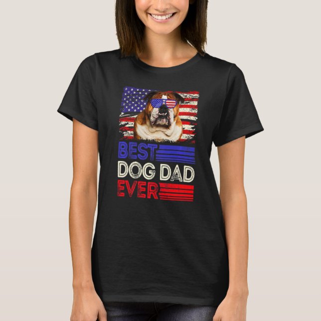 Camiseta El mejor Bulldog inglés de los hombres padre de la (Anverso)