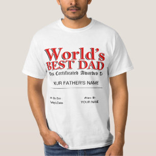 Camiseta El mejor certificado del papá del mundo
