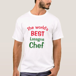 Camiseta El mejor chef de Lasagna del mundo: verde blanc