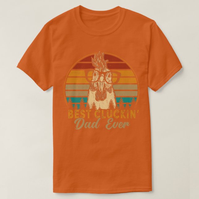 Camiseta El mejor Cluckin papá jamás pollo papá retro Farme (Diseño del anverso)