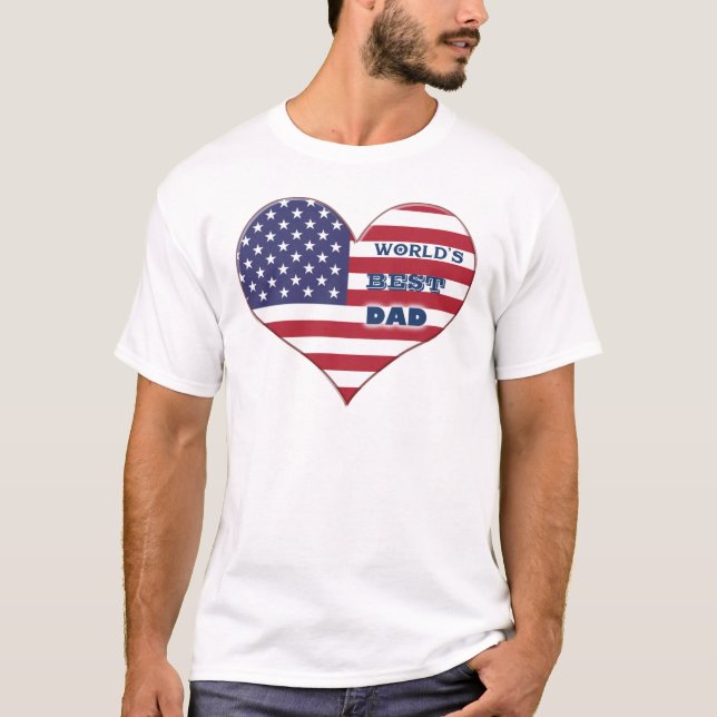 Camiseta El mejor corazón de la bandera estadounidense de p (Anverso)