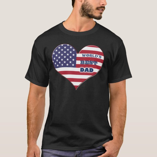 Camiseta El mejor corazón de la bandera estadounidense de p (Anverso)