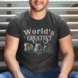 Camiseta El mejor DAD del mundo con 3 fotos