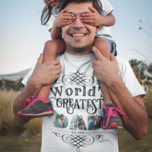 Camiseta El mejor DAD del mundo con 3 fotos