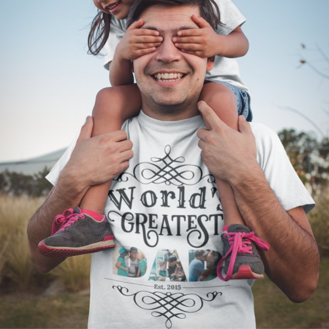 Camiseta El mejor DAD del mundo con 3 fotos (Subido por el creador)