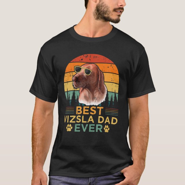 Camiseta El mejor día del padre Vizsla al mejor estilo retr (Anverso)