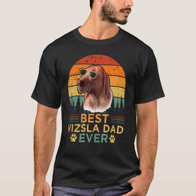 Camiseta El mejor día del padre Vizsla al mejor estilo retr (Anverso)