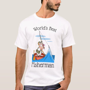 Camiseta El mejor dibujo animado del pescador del mundo
