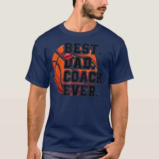 Camiseta El mejor entrenador de baloncesto de papá del mund (Anverso)
