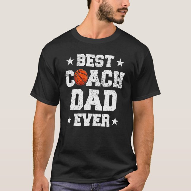 Camiseta El mejor entrenador de baloncesto papá papa padre (Anverso)