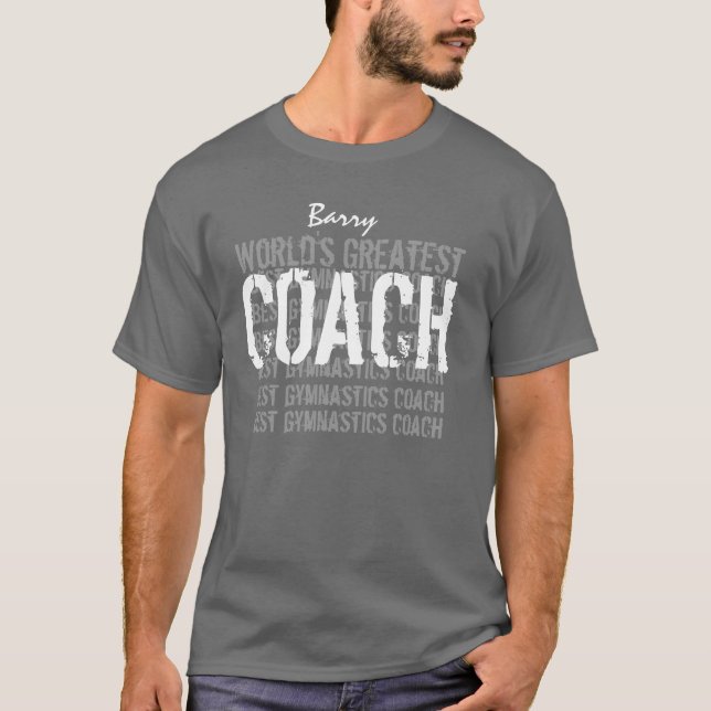Camiseta El mejor entrenador de GIMNASTICS del mundo, GRAY  (Anverso)