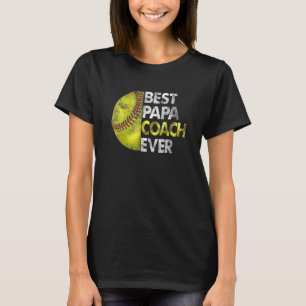 Camiseta El mejor entrenador de softbol papá día del padre