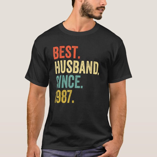 Camiseta El mejor esposo de los hombres desde 1987: 35º Bod (Anverso)