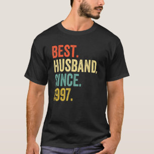 Camiseta El mejor esposo de los hombres desde 1997 25º Boda