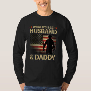 Camiseta El mejor esposo y papá del mundo, el padre de la b