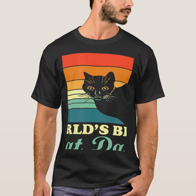 Camiseta El mejor estilo retro de papá de gato del mundo (Anverso)