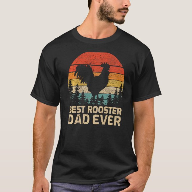 Camiseta El mejor gallo de papá de padre de familia retro (Anverso)