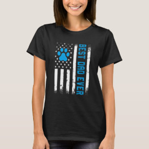 Camiseta El mejor gato del perro papá de la bandera estadou