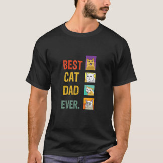 Camiseta El mejor gato del retro papá jamás Meow Cat Kitty 