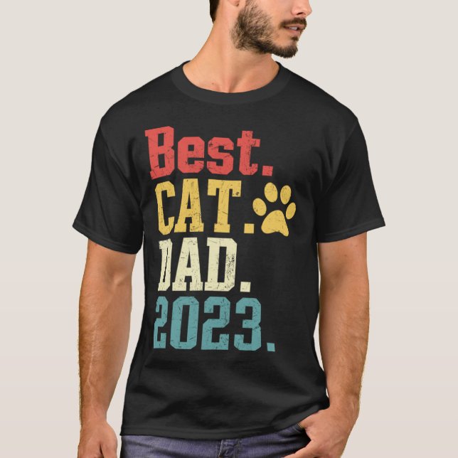 Camiseta El mejor gato papá de Guay 2023 viejo retro papá (Anverso)