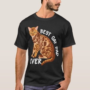Camiseta El mejor gato papá nunca el gato bengalí