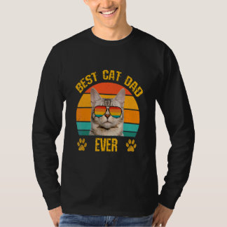 Camiseta El mejor gato papá papá papá gato con gafas de sol