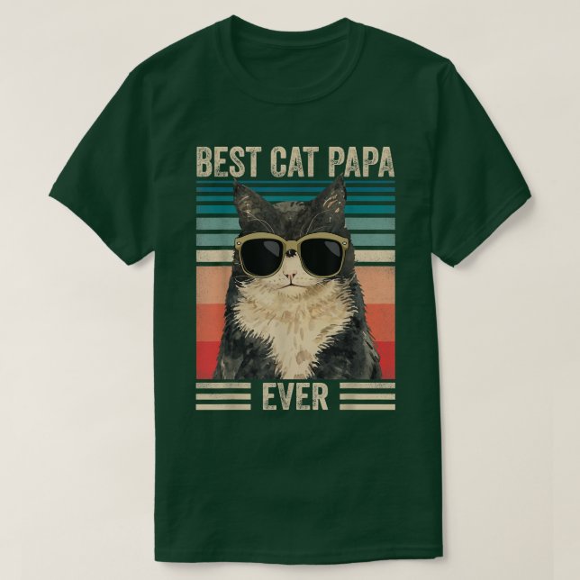 Camiseta El mejor gato papá papá viejo retro vintage papá (Diseño del anverso)