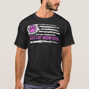 Camiseta El mejor gato que mamá ha estado con bandera estad