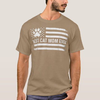 Camiseta El mejor gato que mamá ha estado con bandera estad
