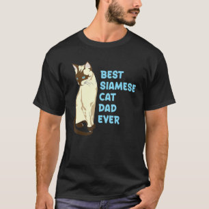Camiseta El Mejor Gato Siamés Papá de Hombres Gato Padre