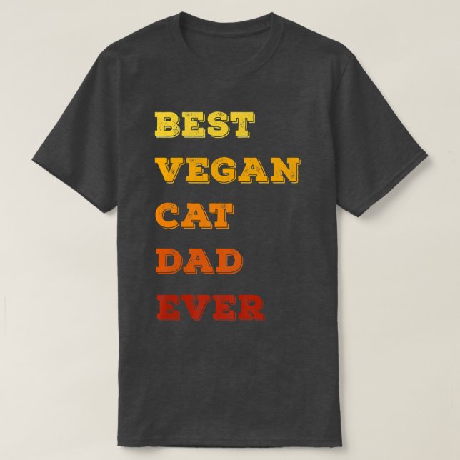 Camiseta el mejor gato vegetariano papá siempre es gracioso (Diseño del anverso)